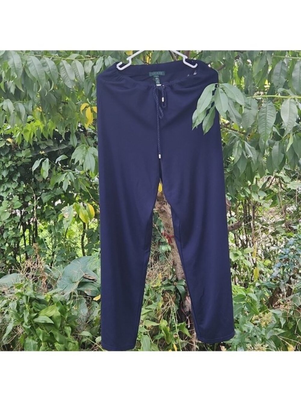 Ralph Lauren, Casual Wideleg, Cover-Up Navy Blue Lightweight Spring Pants Sz L